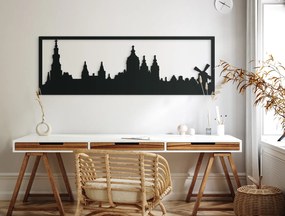 drevko Obraz Amsterdam panoráma Rozmer obrazu: 29,5 x 89 cm, Farba dekorácie: Čierna