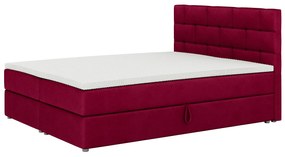 Kontinentálna posteľ 140x200 cm Waller Comfort (bordová) (s roštom a matracom). Vlastná spoľahlivá doprava až k Vám domov. 1056369