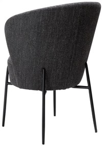ORBIT ČALÚNENÁ STOLIČKA black bouclé/black