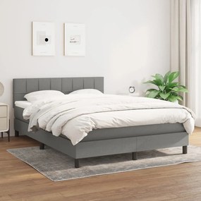 Boxspring posteľ s matracom tmavosivá 140x200 cm látka 3140058
