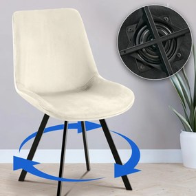 Jedálenská stolička Lewes - zamat - Krémová