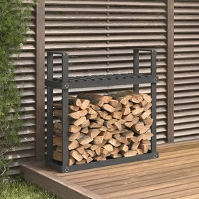 Stojan na palivové drevo sivý 110x35x108,5 cm masívna borovica 823859