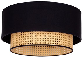 Duolla - Stropné svietidlo BOHO 1xE27/15W/230V pr. 45 cm čierna/ratan