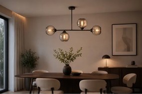 Brilagi - Prisadený luster DIOR 4xE27/60W/230V čierna/dymovošedá