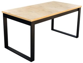 Rozkladací jedálenský stôl A17-L 80x160x200, Možnosť iného farebného prešitia:: dub lancelot - L/metal