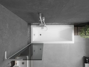 Mexen Next L, 1-krídlová vaňová zástena 50 x 150 cm, 6mm šedé sklo, biely profil, 895-050-000-03-40-20