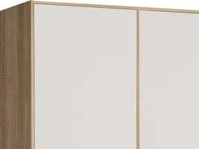 Šatníková skriňa Jupiter, 207 cm, dub sonoma/biela