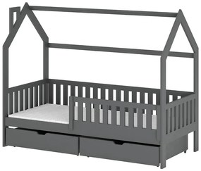 Posteľ Domček Natan 80x160 grafit