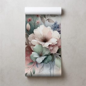 Tapeta pastelové akvarelové kvety