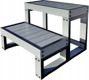 Schodíky do vírivky do vane s hydromasážou Záhradná bála Popolavá