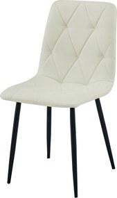 Krémová jedálenská stolička LIBRA s čiernymi nohami