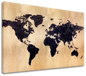 Zlatý dotyk na plátne World in Gold 60x90 cm