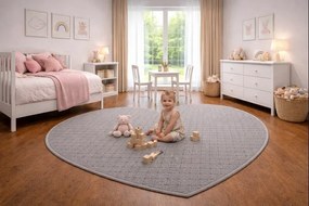 Vopi, Kusový koberec Udinese šedý srdce, 100x120 srdce, šedá, chodba / predsieň