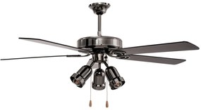 Toolight, Luster Woodmill s ventilátorom Lampa 392190. čierna-chrómová, OSW-10002