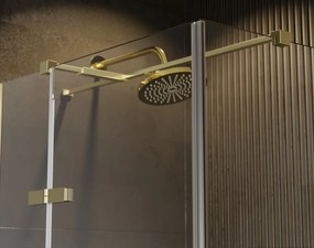 Besco Štvorcový sprchový kút PIXA GOLD SQ 90x90, výška 195 cm - bez vaničky BESCO-Orientácia: Pravá