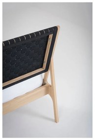 Posteľ z masívneho dubového dreva s čiernym čelom Gazzda Fawn, 180 x 200 cm