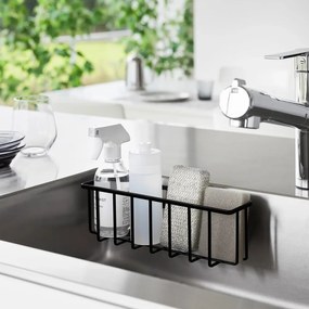 Čierny kovový stojan na umývacie prostriedky bez vŕtania Film Hook – YAMAZAKI