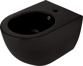 Deante Peonia, závesný bidet 51x36 cm Rimfree, čierna matná, CDE_NBPW