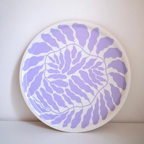 Wrap Ilustrovaná tácka drevená Art Trays by Linnéa Andersson okrúhla fialová