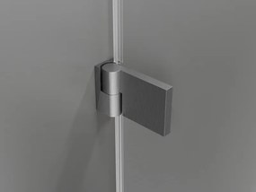 Mexen Lunar-B, Otočné pravé sprchové dvere 130 cm, 8mm číre sklo, brúsený grafit profil, 832S-130-050-66-00-P