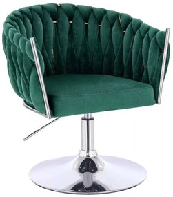 LuxuryForm DESIGN Stolička NORDEN VELUR na striebornom tanieri - zelená