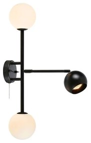 Čierne nástenné svietidlo Markslöjd Beside, výška 60 cm