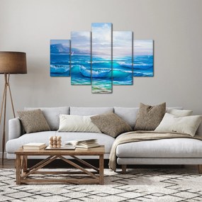 Obraz - Olejomaľba mora s čajkami (150x105 cm)