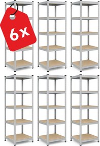 Akcia 6x Regál 180x40x40 cm pozinkovaný 5-policový, nosnosť 875 kg - 6ks