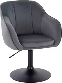 LuxuryForm DESIGN Stolička AVOLA VELUR na čiernom tanieri - tmavo šedá
