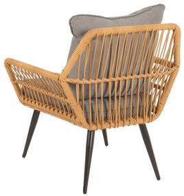 Záhradná súprava stoličiek a stolíka HWC-N34 - tmavo sivá