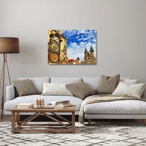 Sklenený obraz - Pražský orloj (70x50 cm)
