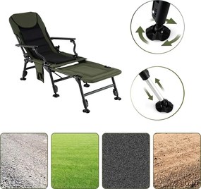 Veľká rybárska stolička s opierkou na nohy