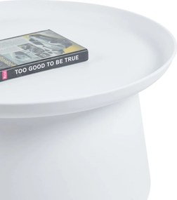 Dekorstudio Okrúhly plastový kávový stolík 70cm - biely