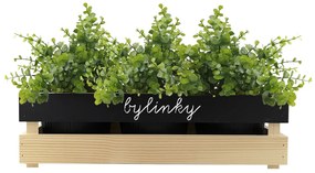 AMADEA Drevený obal s kvetináči a tabuľkou na písanie kriedou, 47x17x15cm Český výrobok