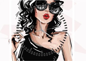 Obraz - Fashion woman (s hodinami) (90x30 cm)