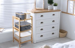 Úložný box G21 24 x 30 x 15 cm, bambusový s vekom, béžový