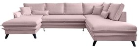 Pudrovoružová rozkladacia pohovka do "U" Miuform Charming Charlie, pravý roh