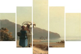 Obraz - Camille Pissarro, Two Women Chatting by the Sea, St. Thomas, reprodukcia (150x105 cm)