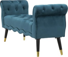 Lavica Paris 120 cm zamat tyrkysová/zlatá