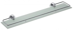 Mosadzná kúpeľňová polica v striebornej farbe Sapho X-Round, šírka 60 cm