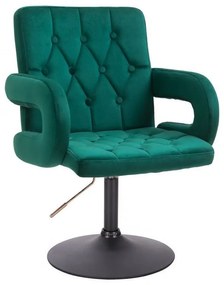 LuxuryForm DESIGN Stolička BOSTON VELUR na čiernom tanieri - zelená