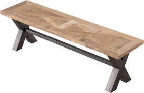 Lavička Moscal 160 x 40 x 46 cm black&amp;natural: