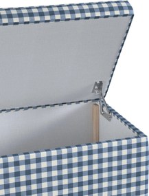 Truhlica čalúnená farba produktu tmavomodrá látka vzorované