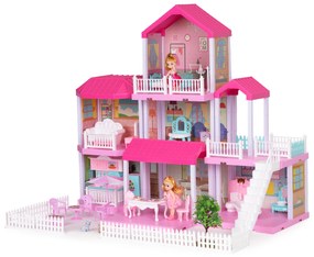 MULTISTORE Veľký skladací domček pre bábiky + záhradný nábytok pre bábiky