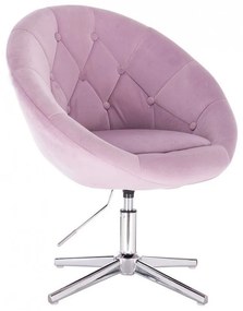 LuxuryForm DESIGN Kreslo VERA VELUR na striebornom kríži - levanduľa