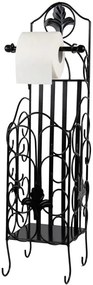 Stojan na toaletný papier Vintage, čierna