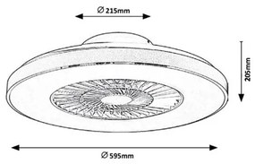 Rabalux - LED Stmievateľné stropné svietidlo s ventilátorom LED/40W/230V + DO