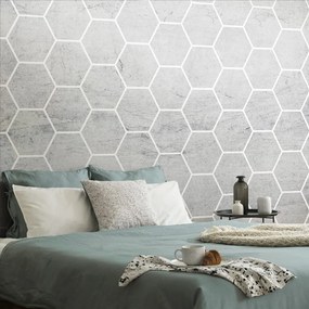 Samolepiaca tapeta šedý hexagón vzor