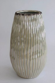 Krémová perleťová keramická váza 31cm