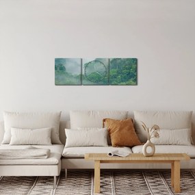 Obraz - Ranná hmla (s hodinami) (90x30 cm)